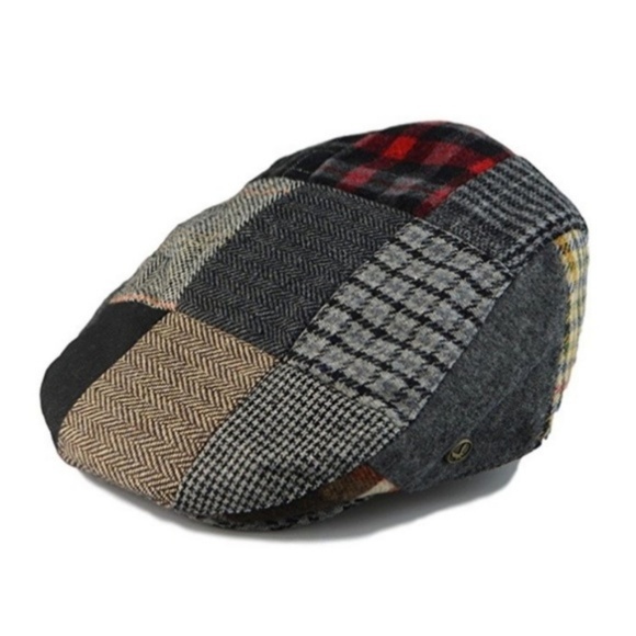 Other - Men's Gray Plaid Pattern Newsboy Hat